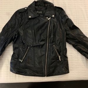guess faux leather jacket